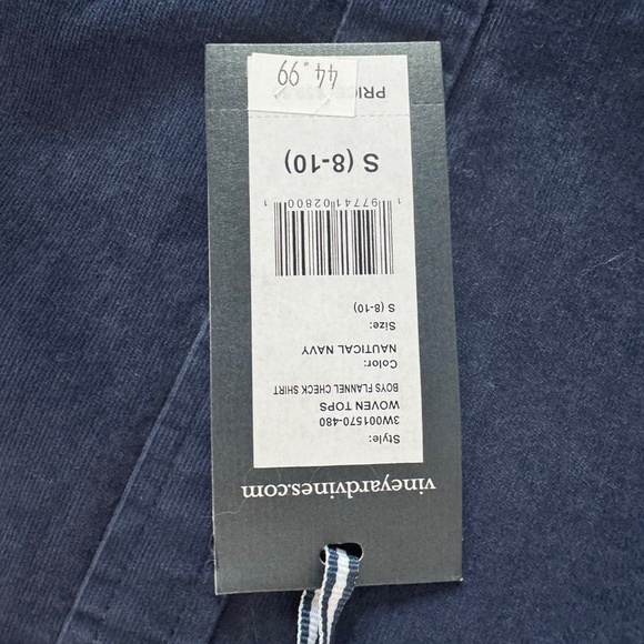 Boys Vineyard Vines Navy corduroy button down size S - Picture 2 of 2
